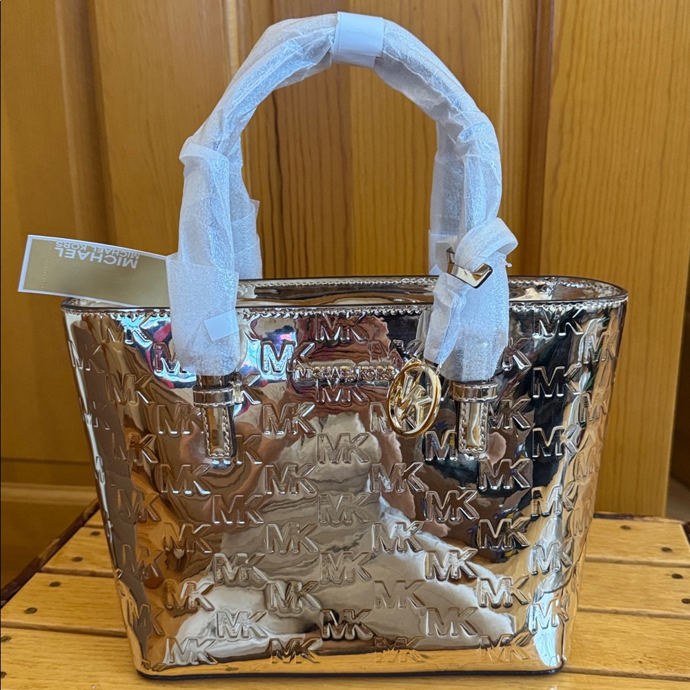 Michael Kors Metallic Gold Jet Set XS Travel Tote